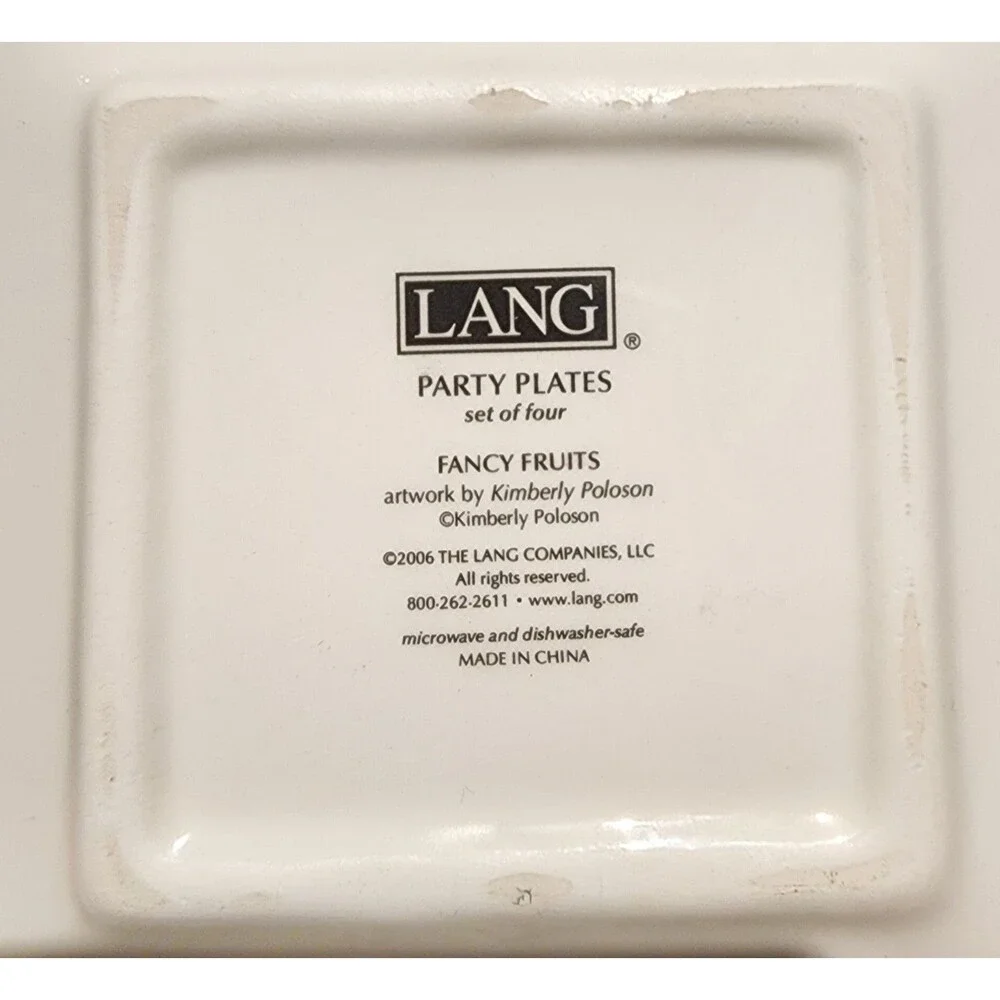 Lang Kimberly Poloson Fruits Plates Coasters Trinket 4.75